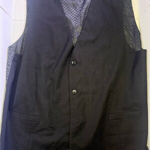 Gianco Ferro Black Dress Vest Mens Large Formal Waistcoat Button Front